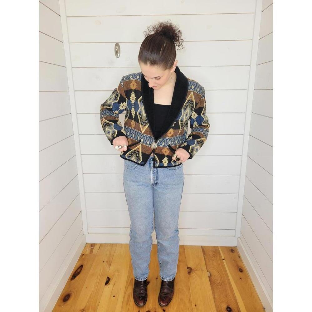 Vintage 90s New Identity 100% cotton tapestry cropped jacket